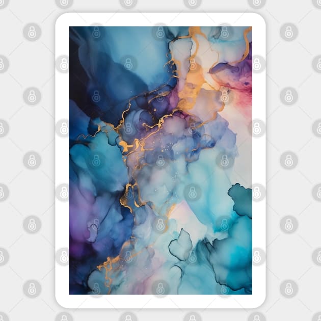 Violet Vortex - Abstract Alcohol Ink Art Sticker by inkvestor